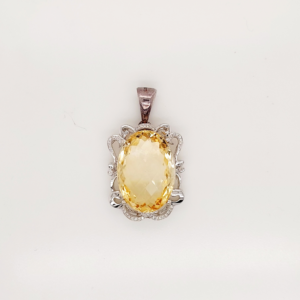 Citrine Silver Pendent Set 925